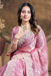 Tony Looking Saree in Dusty Pink Colour